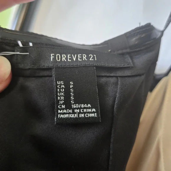 Forever 21 HI LO/HA Cream & Black Elegant Strapless Dress, NWT, Size S - Picture 8 of 11